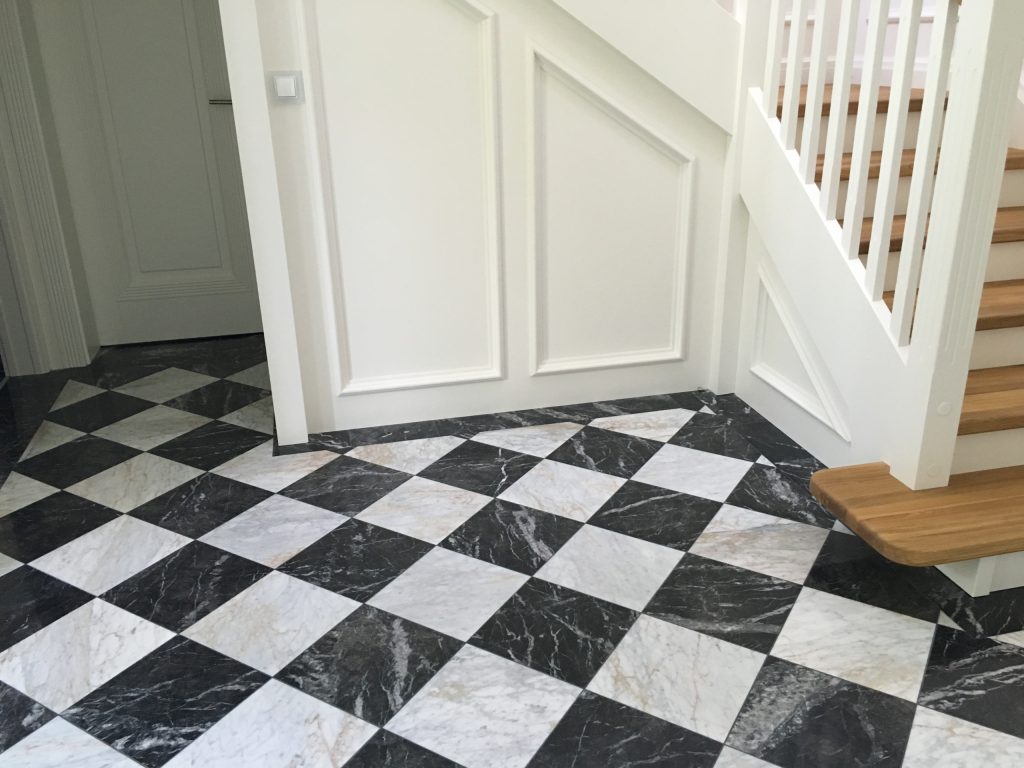 Szachownica Carrara + Marquina