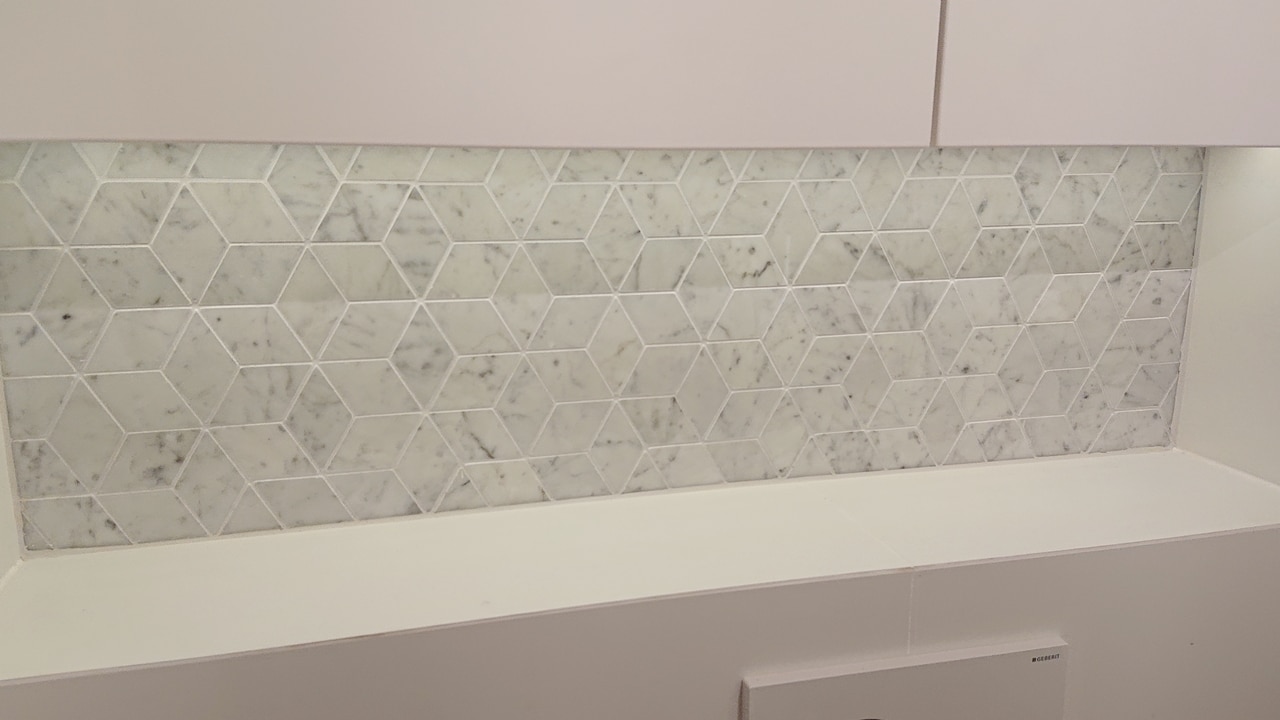 Mozaika RHOMBUS Bianco Carrara