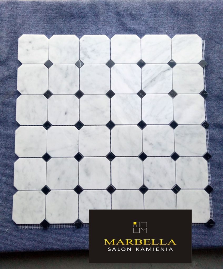 OCTAGON Bianco Carrara + Nero Marquina